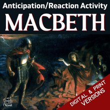 Load image into Gallery viewer, Macbeth Unit Plan - Anticipation/Reaction Pre-Reading &amp; Post-Reading Activity