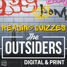 Load image into Gallery viewer, The Outsiders Novel Study Unit Assessment - Chapter Reading Quizzes