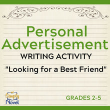Load image into Gallery viewer, Personal Advertisement Creative Writing Activity - &quot;Best Friend&quot; Personal Ad