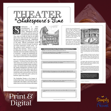 Load image into Gallery viewer, Theater in Shakespeare&#39;s Time Informational Text Article &amp; Questions