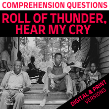 Load image into Gallery viewer, Roll of Thunder, Hear My Cry Novel Study Comprehension Questions Print &amp; Digital