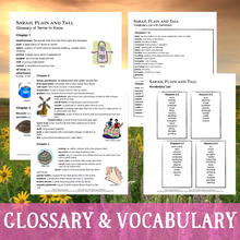 Load image into Gallery viewer, Sarah, Plain and Tall Novel Study - Glossary of Terms and Vocabulary Lists