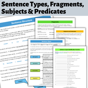 Sentence Writing & Grammar Practice No-Prep BUNDLE - 47 Pages, Print & Digital