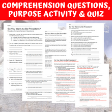 Load image into Gallery viewer, So You Want to Be President? by Judith St. George Comprehension Questions, Quiz