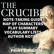 Load image into Gallery viewer, The Crucible Unit Teaching Guide - Notes, Vocabulary, Study Guide, Character Map