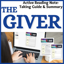 Load image into Gallery viewer, The Giver Novel Study Unit - Active Reading Note-Taking Guide and Summary