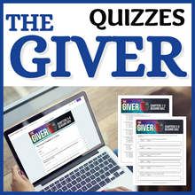 Load image into Gallery viewer, The Giver Novel Study Chapter Assessments - Reading Quizzes - Print &amp; Digital