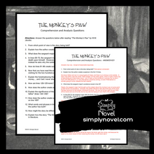 Load image into Gallery viewer, The Monkey&#39;s Paw Short Story Reading Comprehension Questions