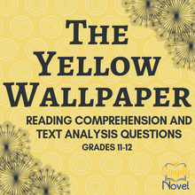 Load image into Gallery viewer, The Yellow Wallpaper Story Questions, Quiz Questions