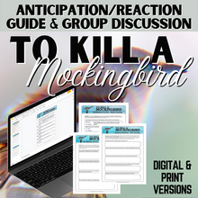 Load image into Gallery viewer, To Kill a Mockingbird Anticipation/Reaction Theme Discussion &amp; Reflection