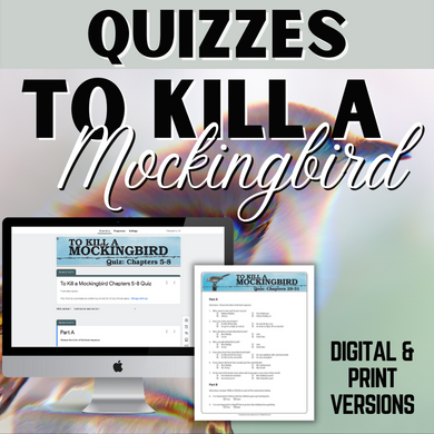 To Kill a Mockingbird Novel Study Assessment - Chapter Reading Quizzes