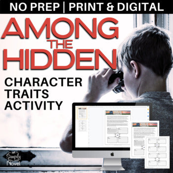 Among the Hidden Novel Study - Character Study - Character Traits Activity
