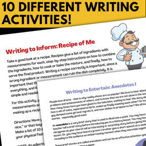 Creative Writing Activities Unit - Middle + High School - Writing with Purpose