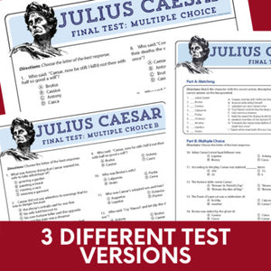 Julius Caesar Unit Plan Final Tests - Three Print & Digital Self-Grading Tests