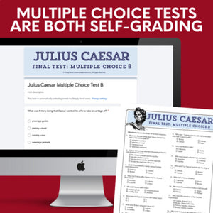 Julius Caesar Unit Plan Final Tests - Three Print & Digital Self-Grading Tests