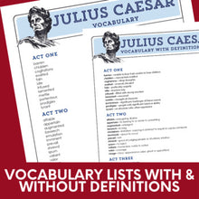 Load image into Gallery viewer, Julius Caesar Unit Plan - Glossary of Terms, Allusions &amp; Two Vocabulary Lists