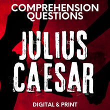 Load image into Gallery viewer, Julius Caesar Unit Plan Comprehension &amp; Analysis Study Guide Questions