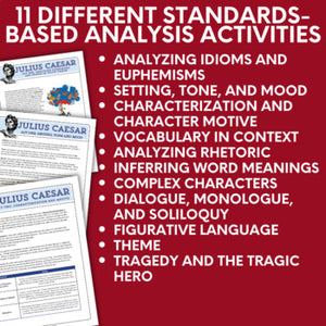 Julius Caesar Unit Study Standards-Based Literary Analysis Activities