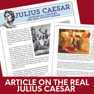 Julius Caesar Unit Plan Resource - Character Map & True Story of Caesar Article