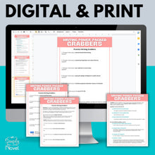 Load image into Gallery viewer, Writing Power-Packed Grabbers - Essay Hooks, Leads - Writing Lesson &amp; Worksheets
