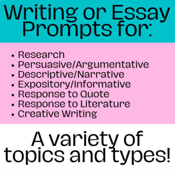 102 Essay & Writing Prompts for Summer | Middle & High School