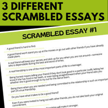 Load image into Gallery viewer, Scrambled Essay Activities - Essay Structure and Organization Practice