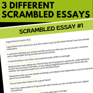 Scrambled Essay Activities - Essay Structure and Organization Practice
