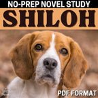 Shiloh Novel Study - Over 100 No - Prep Pages, plus Question Task Cards - Simply Novel